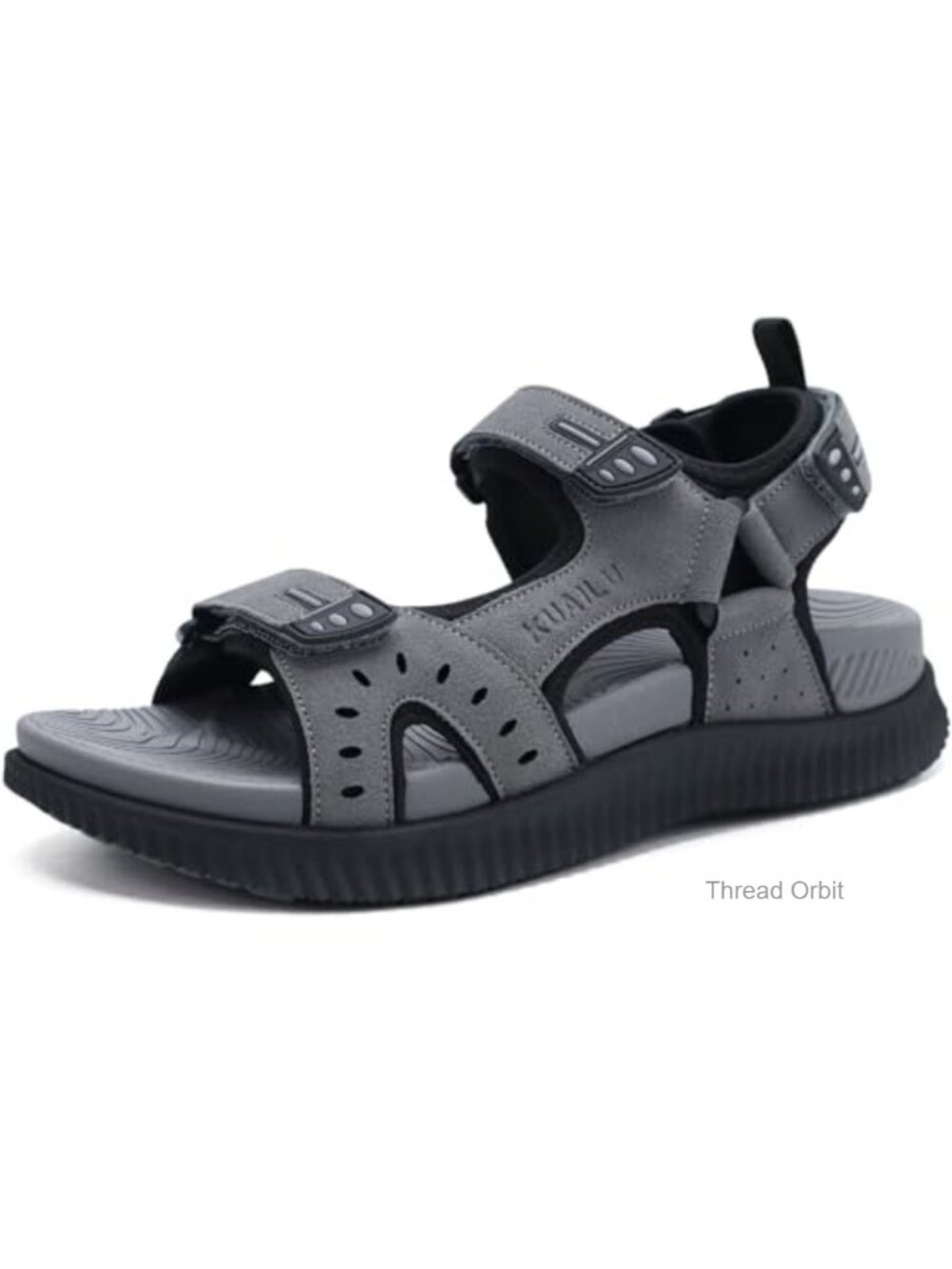 Mens Hiking Sandals Orthopedic Arch Support Nubuck Leather Adjustable Straps